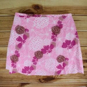 Jaclyn Smith Skirt Knee Length Lined Stretch Waist Womens 3X Pink White‎ Floral